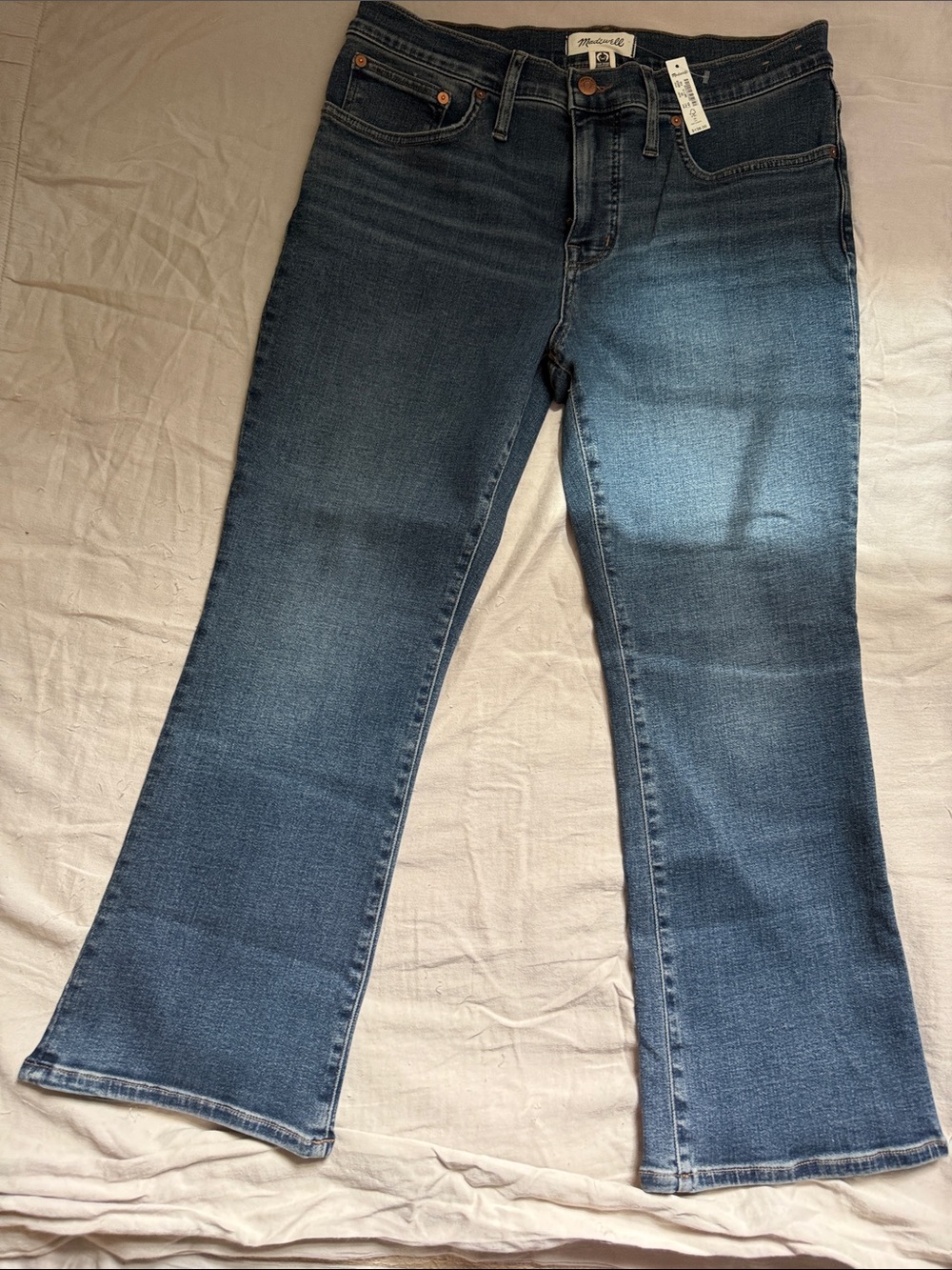 Madewell Petite Wide-Leg Mid-Rise, Kick Out Jeans in Dark Indigo